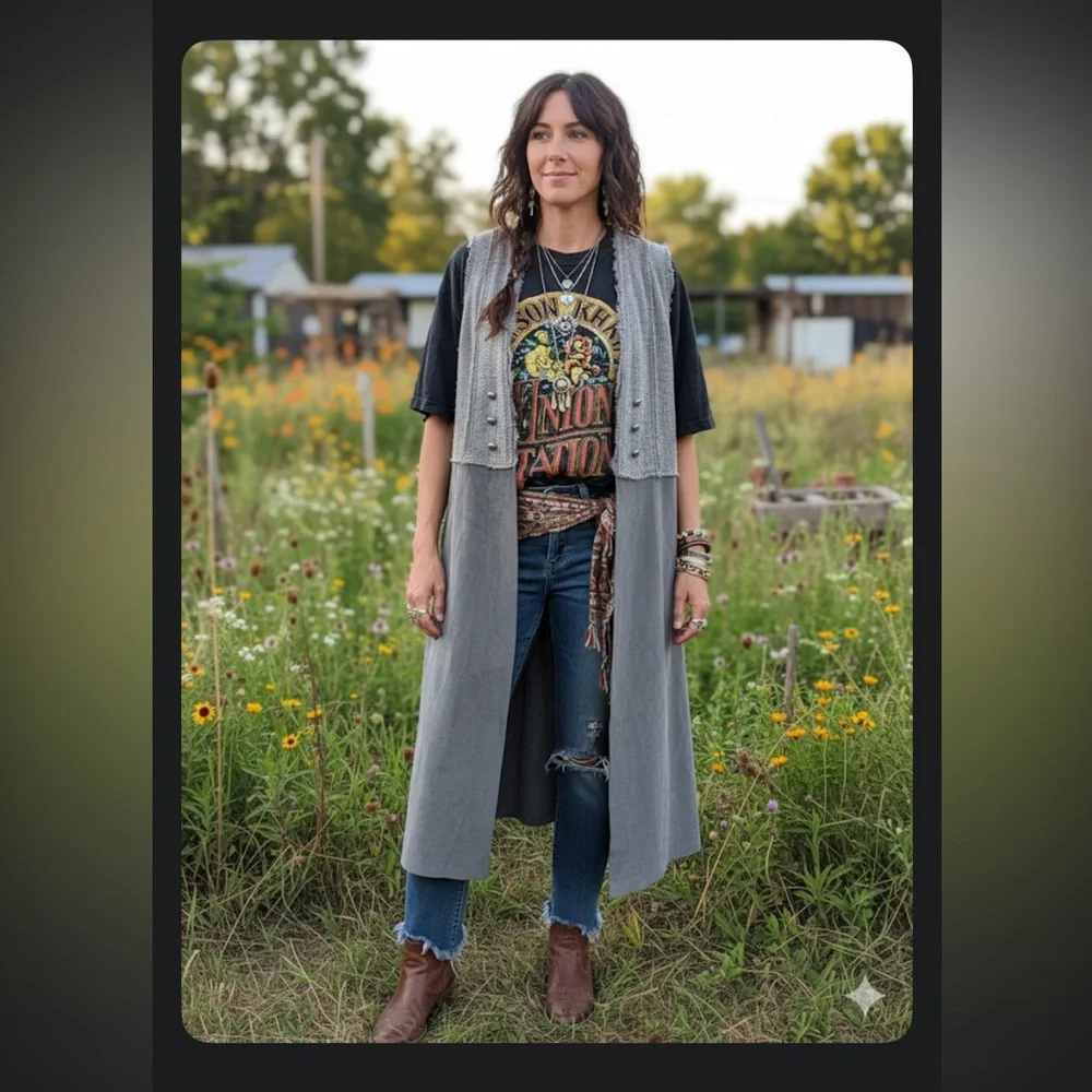 Vocal Charcoal Knit Vest - Picture 3 of 8